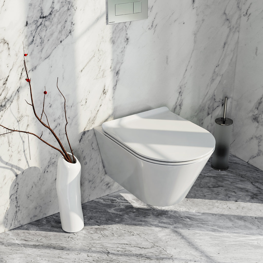 Подвесной унитаз Plaza 36х53 см, безободковый, без сиденья, Kerama Marazzi  PLMR.wc.02 купить в Москве