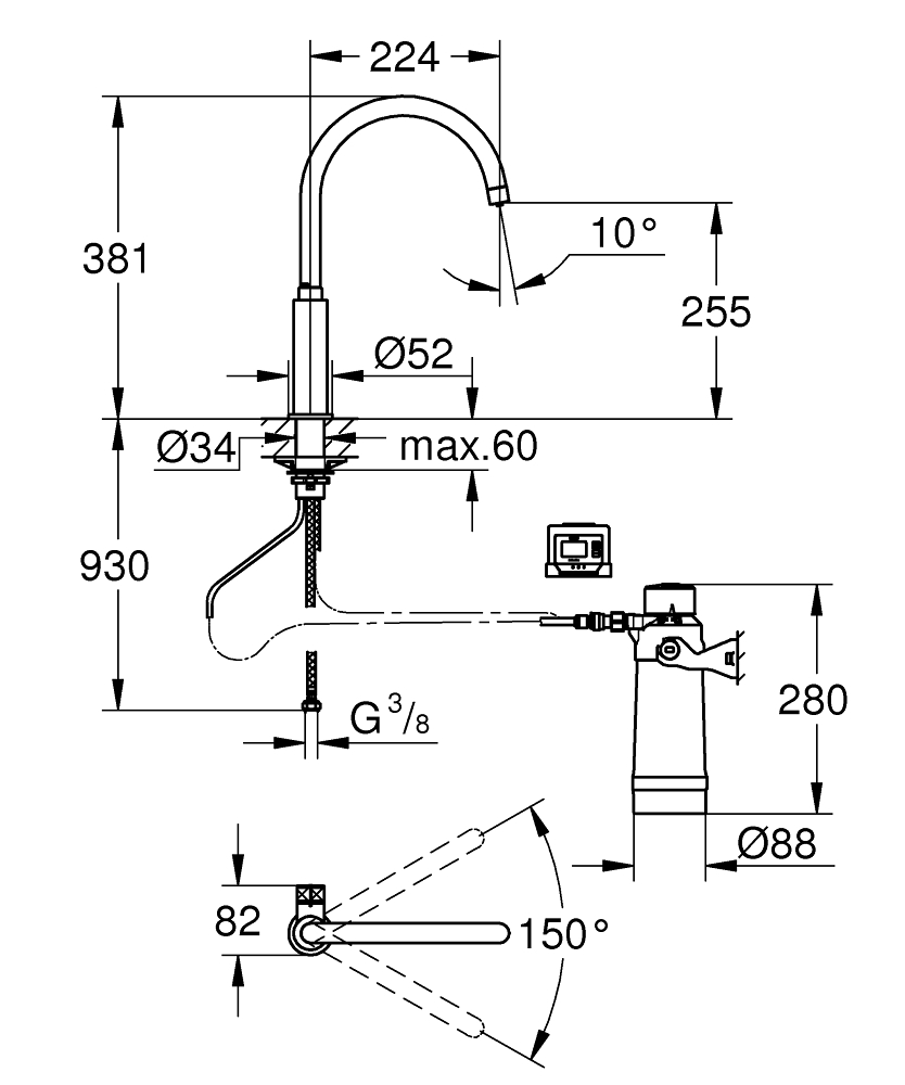 30383000 Grohe Blue. Для кухни с фильтром