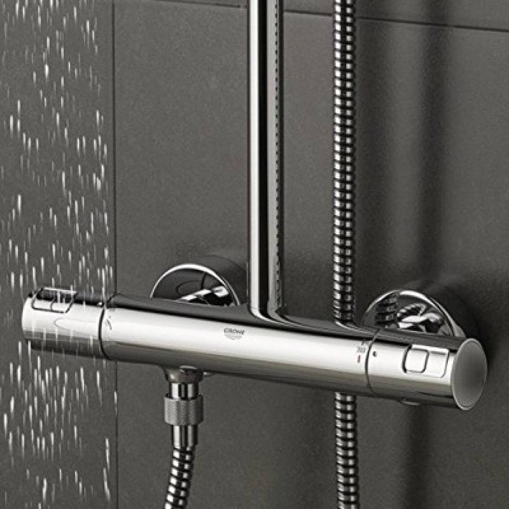 Душевая система Grohe Vitalio start. Душевая система Grohe Vitalio start System 210. Grohe 26382001 душевая система Vitalio start 210. Душевая стойка Grohe Vitalio start Clova 2 режима с термостатом.