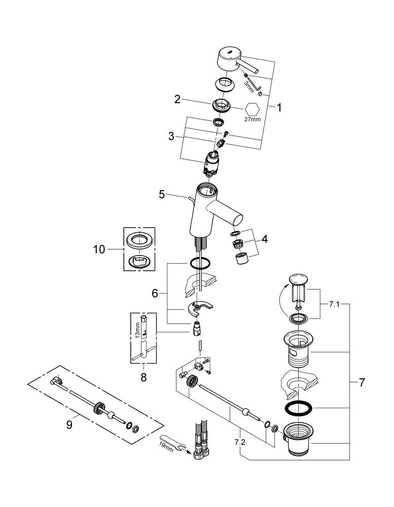 Смеситель Grohe Concetto (32204001). Concetto 32204001. Grohe Concetto [32208001]. Смеситель для биде Grohe Concetto 32208001 однорычажный хром.