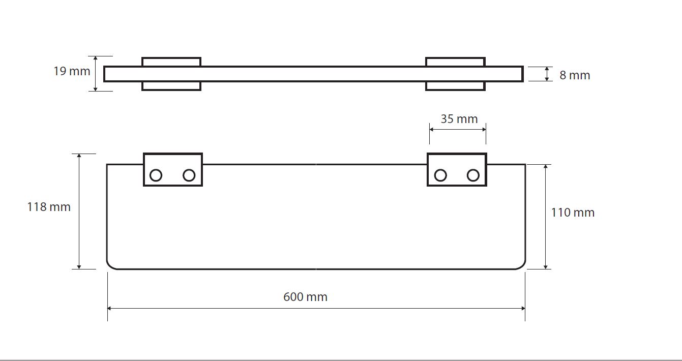 Стеклянная полка Bemeta via 135002242