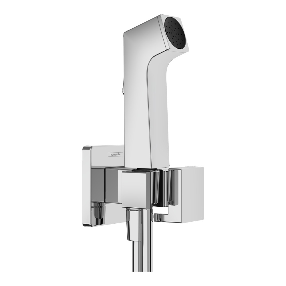 Лейка для гигиенического душа EcoSmart+ square, с запорным вентилем,  металл, Hansgrohe 29231000 купить в Москве