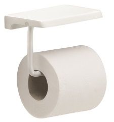 Держатель туалетной бумаги нержавеющая сталь, с полкой, цвет белый, Gedy 2039(02) Gedy