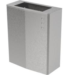 Настенная корзина для мусора с крышкой для зажима пакета, 23 л, цвет стальной, Nofer 14078.EVO.S Nofer