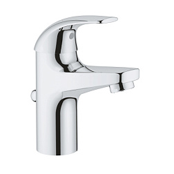 Смеситель для умывальника BauCurve неповоротный излив, с донным клапаном, Grohe 32805000 Grohe