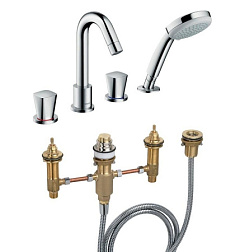 Смеситель на борт ванны Vernis Shape на 4 отв., Hansgrohe 71314000S Hansgrohe