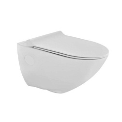 Подвесной унитаз Continental 37х50 см, с микролифтом, безободковый, с сиденьем, Jaquar CNS-WHT-963UFSM Jaquar