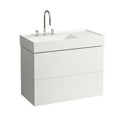Модуль под раковину Kartell by laufen 88х45х60 см, белый матовый, 2 ящика, для раковины слева, система push-to-open, Laufen 4.0761.8.033.640.1 Laufen