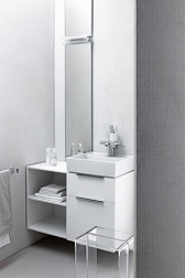 Подвесная раковина Kartell by laufen 46х46х15 см, мини-раковина со специальным скрытым сливом,  с покрытием lсc,  с 1 отверстием для смесителя, SaphirKeramik, Laufen 8.1533.1.400.111.1 Laufen