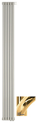 Отопительный дизайн-радиатор Эстет 22,5х180 см, 5 секций, правый, золото, однорядный глухой, Сунержа 03-0311-1805 Сунержа