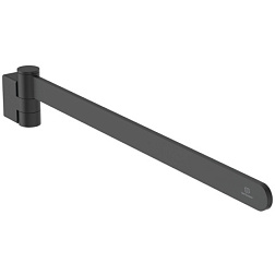 Рожковый полотенцедержатель Conca 45 см, матовый, округлый дизайн, одинарный, цвет черный, поворотный, Ideal Standard T5394XG Ideal Standard