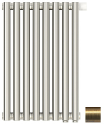 Отопительный дизайн-радиатор Эстет 36х50 см, 8 секций, состаренная латунь, двухрядный глухой, Сунержа 051-0312-5008 Сунержа