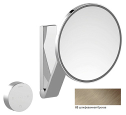 Настенное косметическое зеркало для ванной Kosmetikspiegel круглое 21,2 см, бронза, с подсветкой, Keuco 17612039002 Keuco