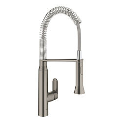 Смеситель для кухни с выдвижной лейкой K7 матовый, графит, Grohe 31379AL0 Grohe
