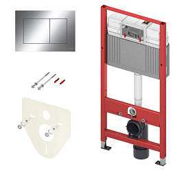 Система инсталляции для унитаза TECEbase 50х15х112 см, клавиша - хром глянец, с кнопкой, TECE 9400412 TECE