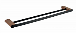 Горизонтальный полотенцедержатель Galla 60 см, двойной, цвет черный, Bemeta 108104050 Bemeta