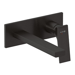 Внешняя часть встраиваемого смесителя для раковины Decus цвет сталь оружейная брашированная, длина излива 21см, чёрный цвет, Kludi 54244N275 Kludi