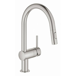 Смеситель для кухни с выдвижной лейкой Minta стальной цвет, Grohe 32321DC2 Grohe