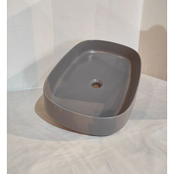 Накладная раковина Jumper 60х40х13 см, санфарфор, серый матовый, White Ceramic W0707FM White Ceramic