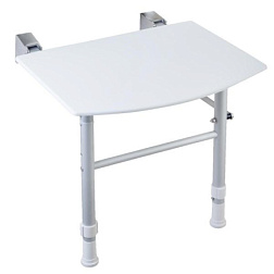 Сиденье для душа настенное с антибактериальным покрытием белое, Nofer 15042.PIE.NBA Nofer