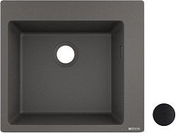 Кухонная мойка S51 51х56 см, цвет чёрный графит, чёрная, Hansgrohe 43312170 Hansgrohe
