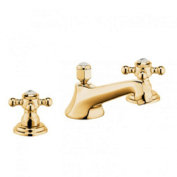Смеситель для раковины на 3 отверстия Adlon золото, с донным клапаном, Kludi 510464520 Kludi