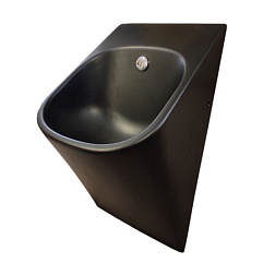 Писсуар La Fontana 2.0 с сифоном и креплением, черный матовый, подвод воды сзади, Artceram LFO002 17; 00 Artceram