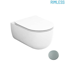 Подвесной унитаз Milady 36х53 см, быстросьемное, микролифт, цвет серый матовый, безободковый, с сиденьем, Olympia MILSET03 Olympia