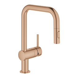 Смеситель для кухни с выдвижной лейкой Minta матовый, медь, Grohe 32322DL2 Grohe