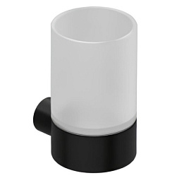 Настенный стакан Vela R матовый, цвет черный, с держателем, Kludi 5897539 Kludi