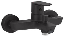 Настенный смеситель July+ матовый, неповоротный излив, с выходом на душ (без лейки), чёрный цвет, Jacob Delafon E35671-4-BL Jacob Delafon
