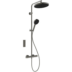 Душевая система без излива Ceratherm T25+ 3 режима ручной лейки, 30 см, round, графит, термостат, верхний душ, с лейкой, Ideal Standard A7689A5 Ideal Standard