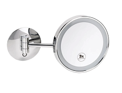 Настенное косметическое зеркало для ванной 20 см, со светодиодной подсветкой и сенсорным датчиком, хром, с подсветкой, Bemeta 116201772 Bemeta