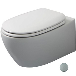 Подвесной унитаз Basic 36х50 см, серый матовый, безободковый, без сиденья, White Ceramic W0203FM White Ceramic