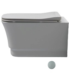 Подвесной унитаз Idea 35х51 см, серый матовый, безободковый, без сиденья, White Ceramic W10003FM White Ceramic