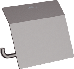 Держатель туалетной бумаги AddStoris шлифованный, цвет черный, с крышкой, Hansgrohe 41753340 Hansgrohe