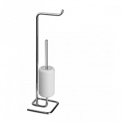 Ёршик Goccia с держателем для бумаги, хром / белый, Gessi 38067-031 Gessi