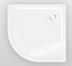 Поддон Universal Corner SLIM - SG 90х90х6,5 см, антискользящий, рифленый, стальной, полукруглый, BLB С96С BLB