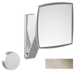 Настенное косметическое зеркало для ванной iLook_move square, стеклянная панель управления, 5 цветов, никель, с подсветкой, Keuco 17613059002 Keuco