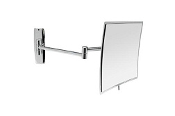 Настенное косметическое зеркало для ванной Reflex квадратный, 21х21 см, х3 увеличение, хром, Nofer 08015.B Nofer