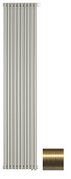 Отопительный дизайн-радиатор Эстет 45х180 см, 10 секций, состаренная латунь, двухрядный глухой, Сунержа 051-0312-1810 Сунержа
