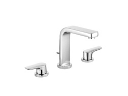 Смеситель для раковины на 3 отверстия Pure&Solid с донным клапаном, Kludi 343940575 Kludi