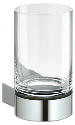Настенный стакан Plan 10,3 см, акриловый, прозрачный, хром, с держателем, Keuco 14950010100 Keuco