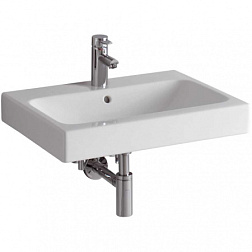 Подвесная раковина iCon 60х48,5х15,5 см, санфарфор, с отв. под смеситель, Geberit 124060000 Geberit