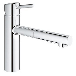 Смеситель для кухни с выдвижной лейкой Concetto излив 100°, поворотный излив, Grohe 30273001 Grohe