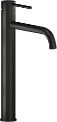 Высокий смеситель на столешницу Live 24,3 см, матовый, неповоротный излив, чёрный цвет, с донным клапаном, Nobili LV00128/2BM Nobili