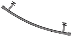 Полка для полотенцесушителя 47 см, выгнутая, чёрный глянец, Сунержа 01-2011-0470 Сунержа