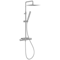 Душевая система без излива Metro с полкой, 2 режима ручной лейки, 25 см, square, термостат, верхний душ, с лейкой, Jacob Delafon E26596-CP Jacob Delafon