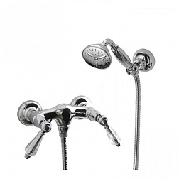 Настенный смеситель без излива Herend Chic ручки swarovski, с лейкой, Fima Carlo Frattini F5405CCR Fima Carlo Frattini
