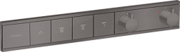 Лицевая часть встраиваемого смесителя RainSelect шлифованный, с термостатом, 4 функции, чёрный цвет, Hansgrohe 15382340 Hansgrohe